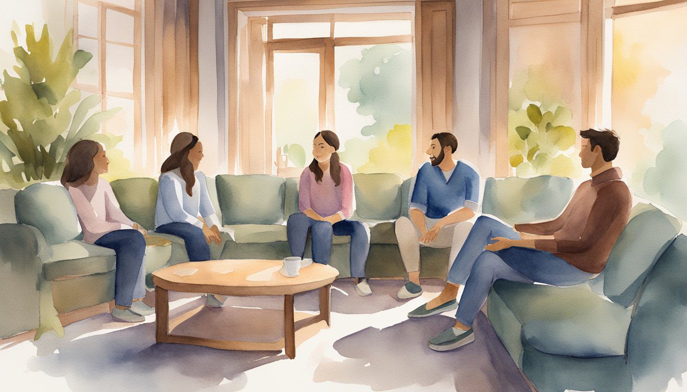 A family participating in a counselling session in Simcoe