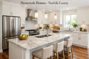 Modern kitchen upgrade in Norfolk County with new appliances and cabinetry